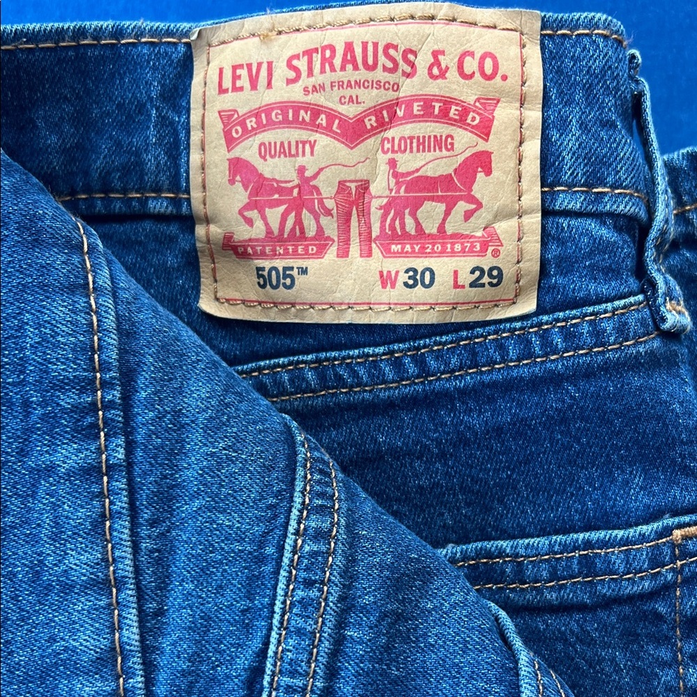 Levi's Blue Straight-Leg Denim Jeans, NWT, 30x29 - Picture 2 of 4